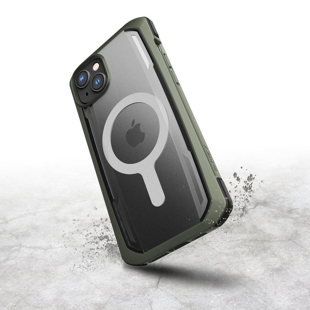 Dėklas Raptic X-Doria Secure Case, skirtas iPhone 14 Pro Max MagSafe, žalias