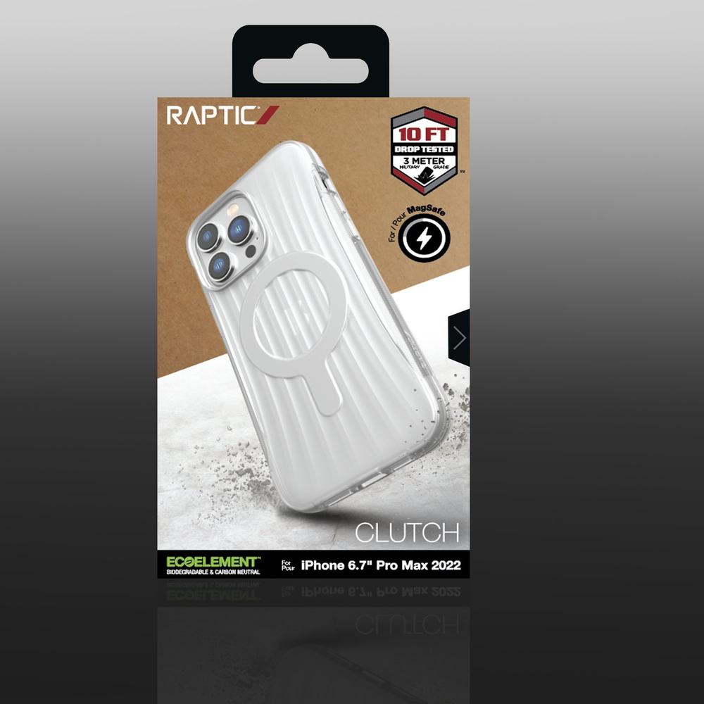 Raptic X-Doria Clutch Built dėklas iPhone 14 Pro Max su MagSafe, skaidrus