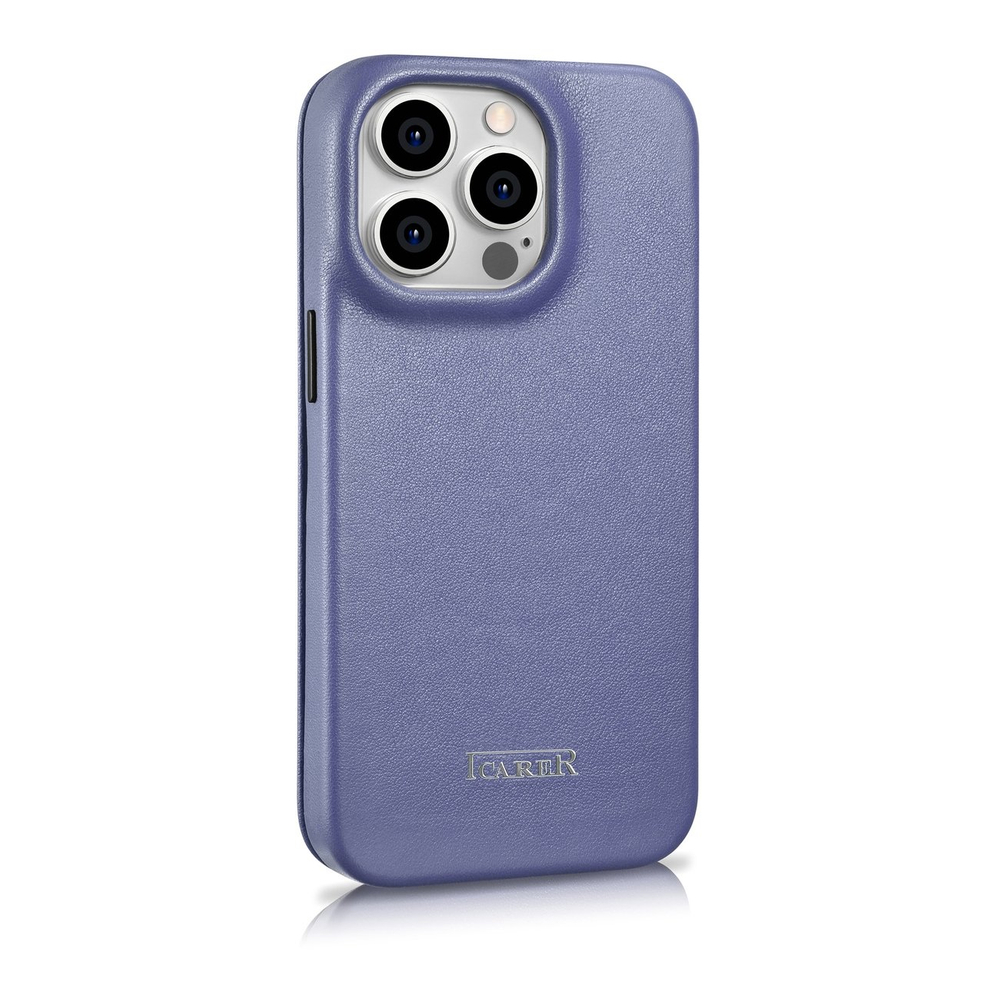 Icarer iPhone 14 Pro Max Leather Folio Case MagSafe, Light Purple