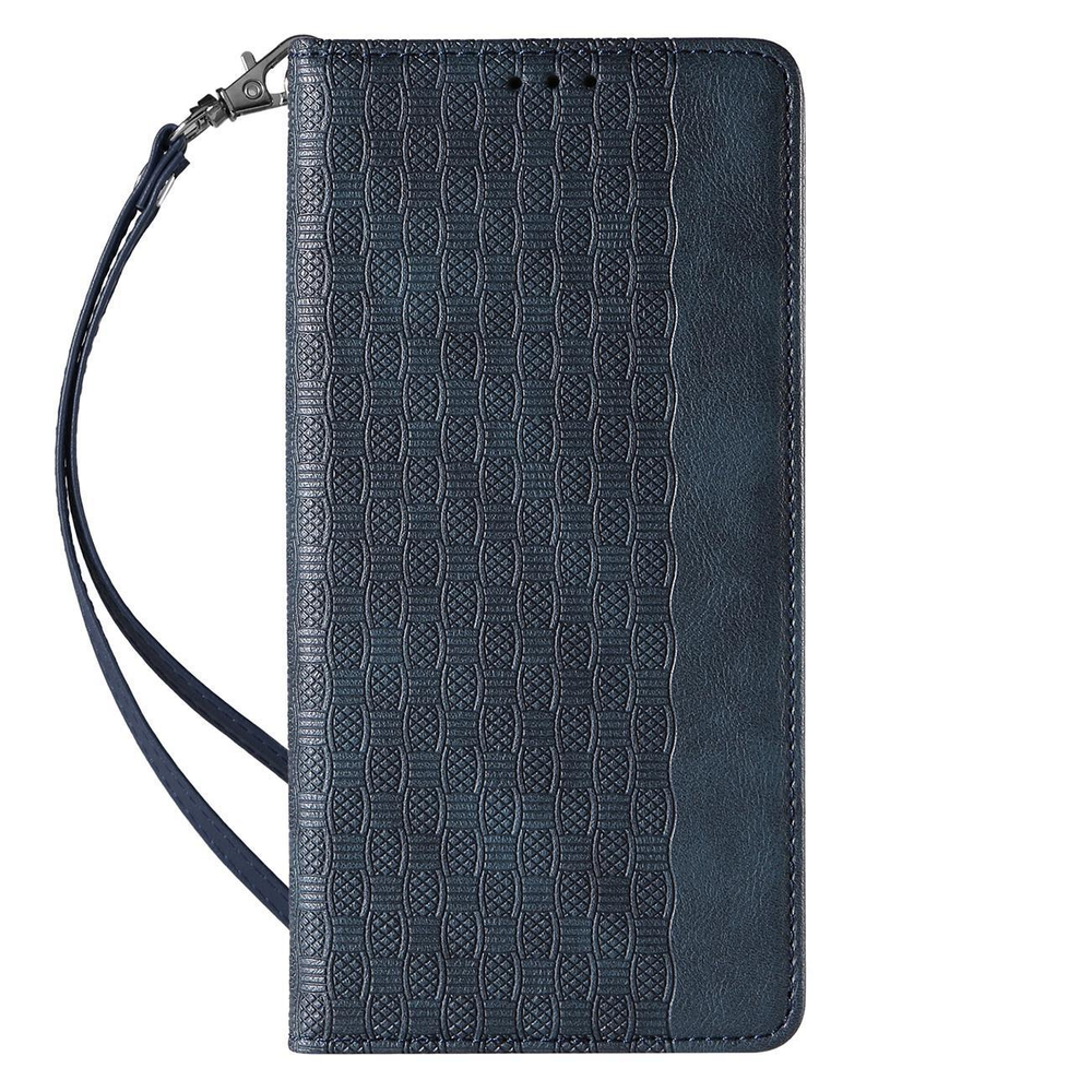 Magnet Strap Case for iPhone 14 Pro Max Flip Wallet Case with Stand, Blue