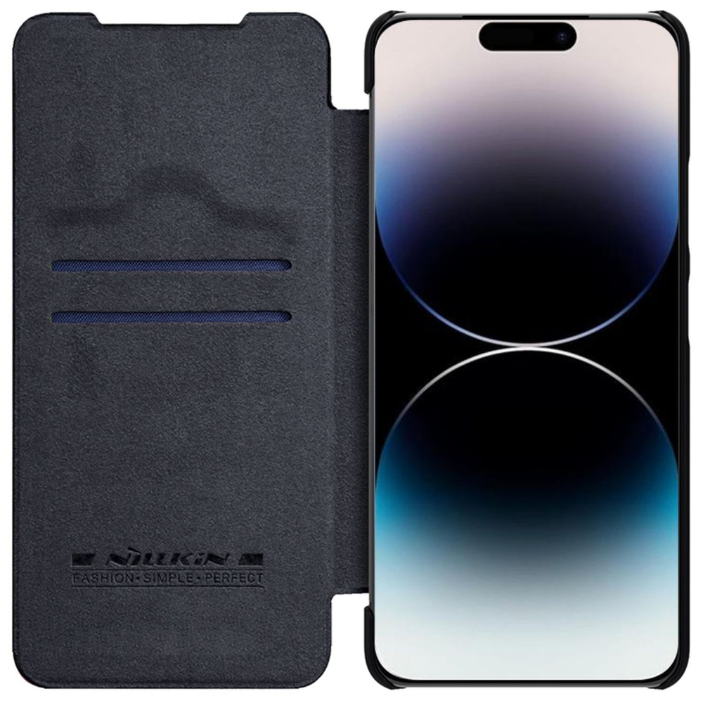 Nillkin Qin Leather Pro Case iPhone 14 Pro Max Camera Cover Holster Cover Flip Case Black