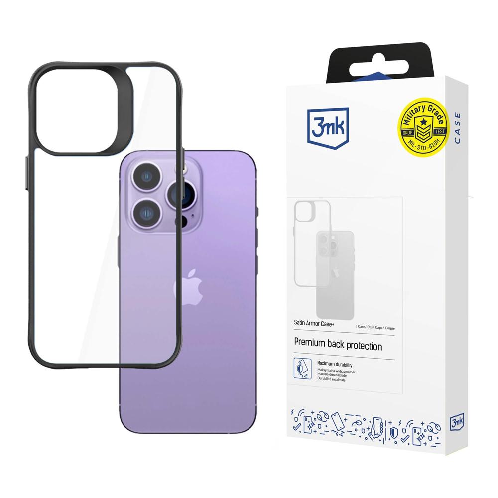 3mk Satin Armor Case+ for iPhone 14 Pro Max, Black