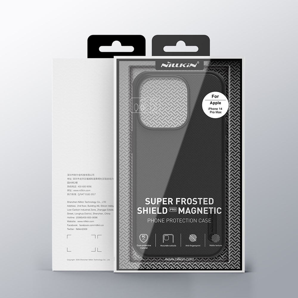 Nillkin Super Frosted Shield Pro Magnetic Phone Case Cover iPhone 14 Pro Max with MagSafe magnetic blue
