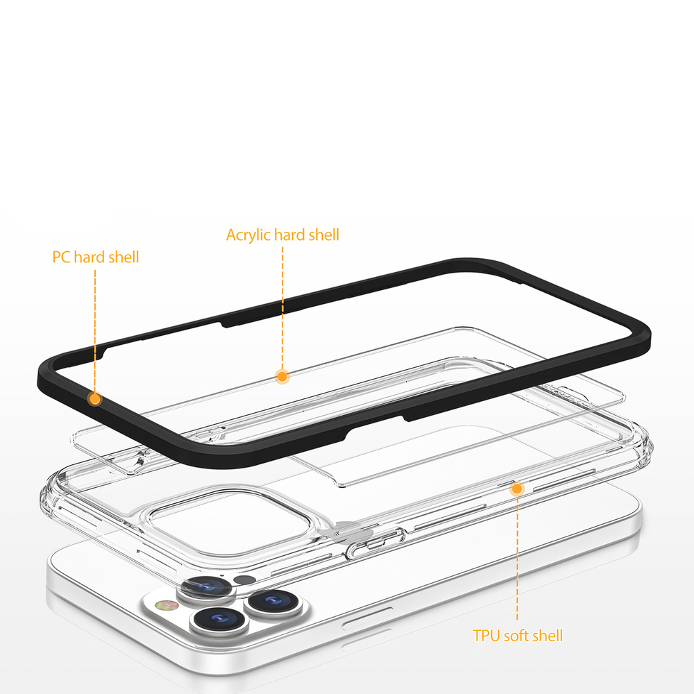 Hybrid Armor iPhone 14 Pro Max Case Clear 3in1, Blue
