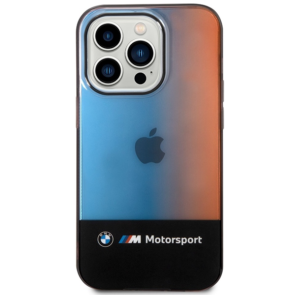 BMW Half Tricolor dėklas, skirtas iPhone 14 Pro Max, juodas