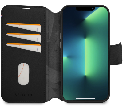 Decoded Detachable Wallet odinis atverčiamas dėklas iPhone 14 Pro Max, juodas