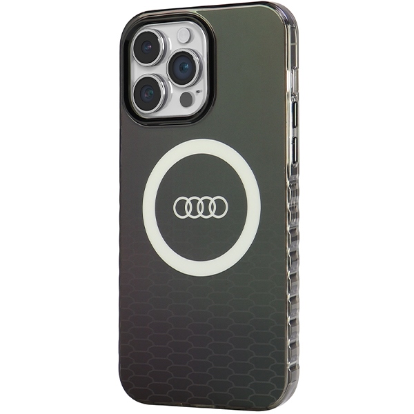 Audi dėklas iPhone 14 Pro Max telefonui IML Big Logo MagSafe, juodas