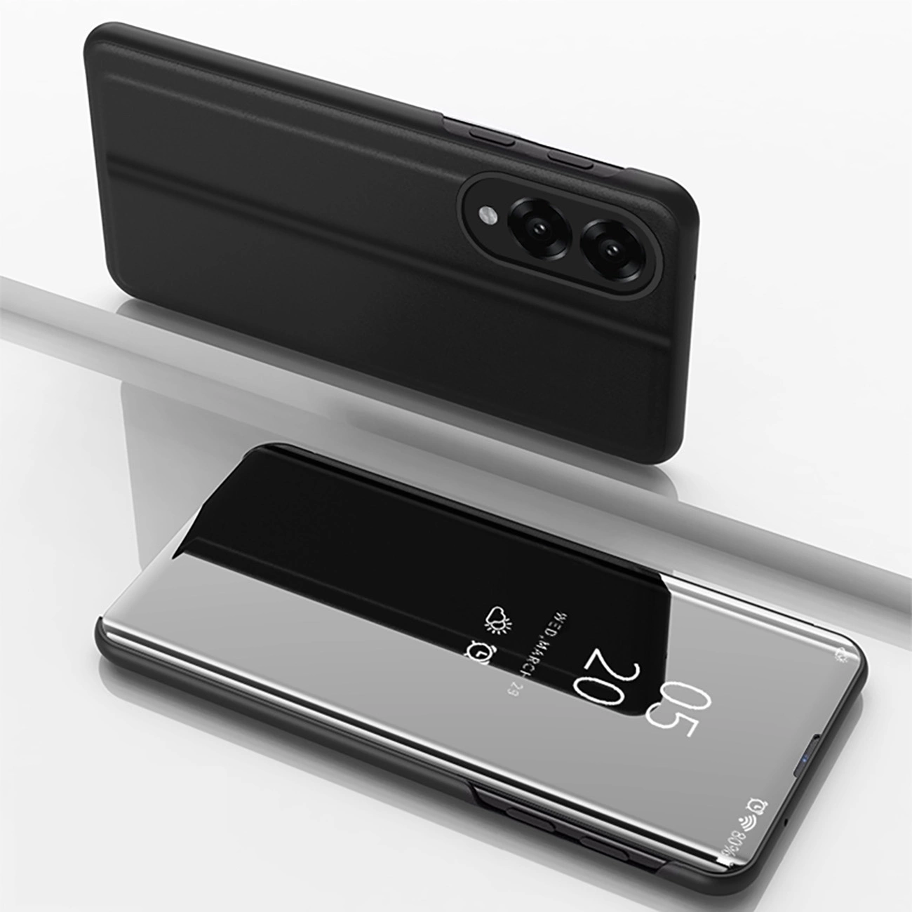 Clear View Phone Case Cover Samsung Galaxy S25 Edge Flip Cover - Black