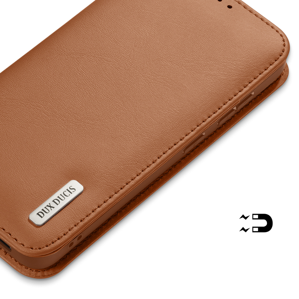 Dux Ducis Hivo atverčiamasis dėklas Samsung Galaxy S25 Edge, rudas