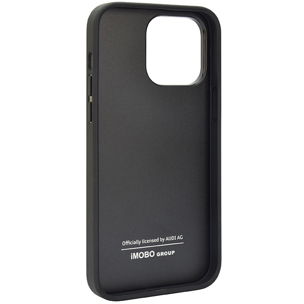 Audi Genuine Leather Phone Case Cover iPhone 14 Pro Max 6.7\" - black AU-TPUPCIP14PM-Q8/D1-BK