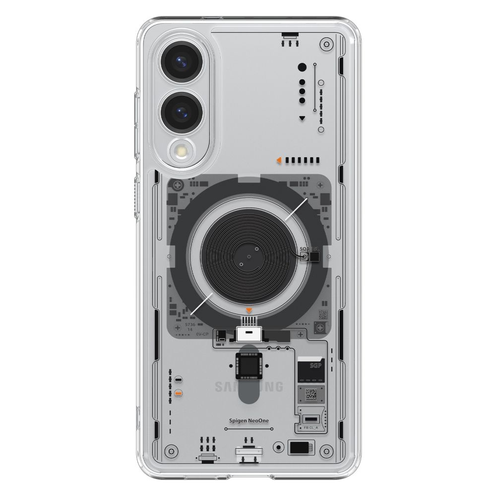 Spigen Ultra Hybrid Mag dėklas, skirtas Samsung Galaxy S25 Edge, skaidrus su raštu