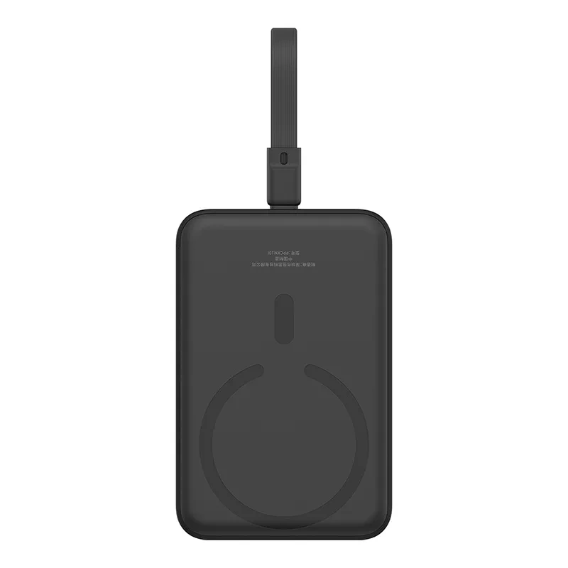 Baseus Magnetic Mini MagSafe išorinė baterija 10000mAh 20W su Lightning laidu, juoda