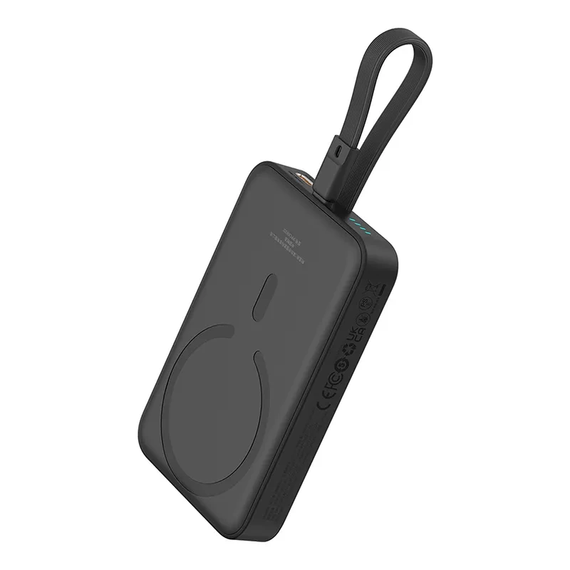 Baseus Magnetic Mini MagSafe išorinė baterija 10000mAh 20W su Lightning laidu, juoda