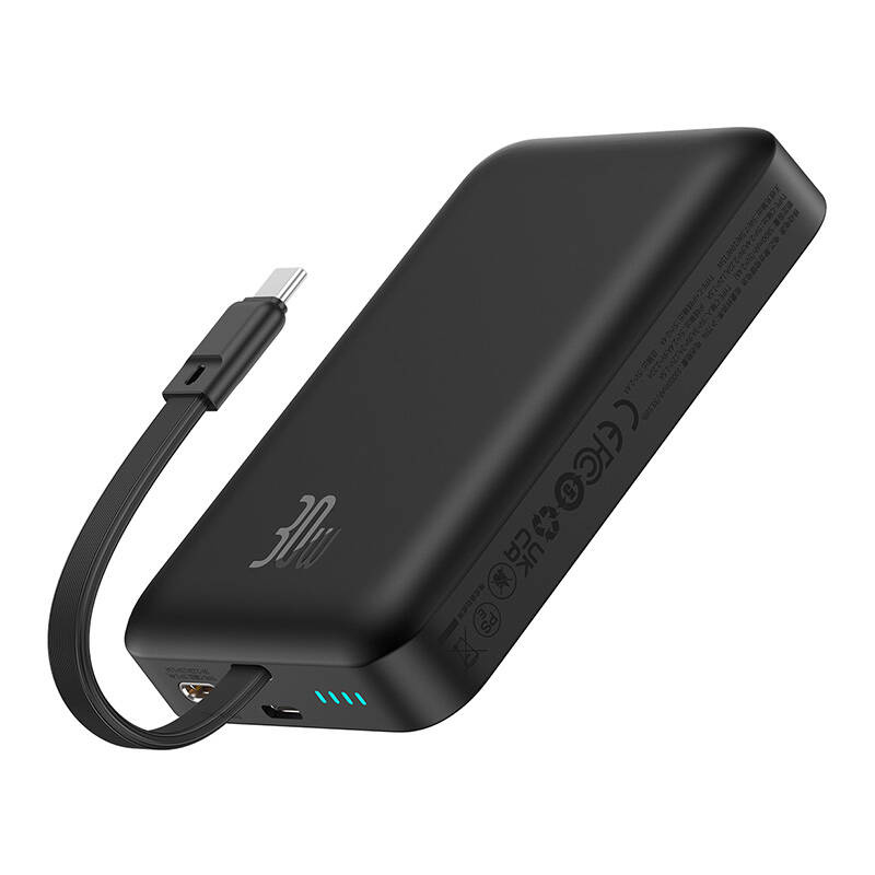 Išorinė baterija Baseus Magnetic Mini MagSafe 10000mAh 30W su USB-C laidu, juoda