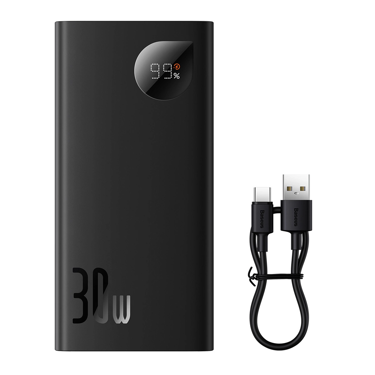 Baseus Adaman2 power bank with digital display 10000mAh 30W 2 x USB / 1x USB Type C Overseas Edition PD QC SCP black...