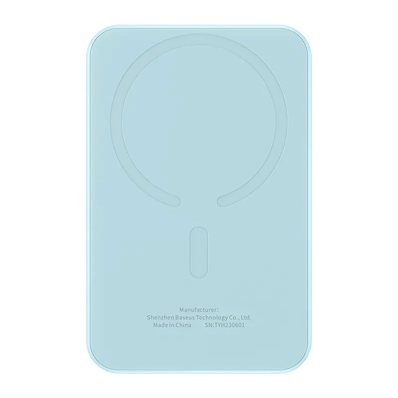 Baseus Magnetic Mini išorinė baterija 5000mAh 20W su USB-C laidu, mėlyna