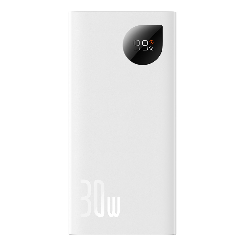 Baseus Adaman2 power bank with digital display 2x USB-A / 1x USB-C 10000mAh 30W - white