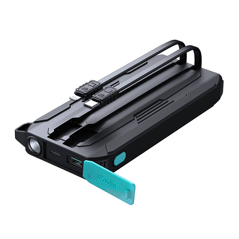 Joyroom JR-L017 10000mAh 22.5W Power Bank with Built-in USB-C / Lightning Cables, Black