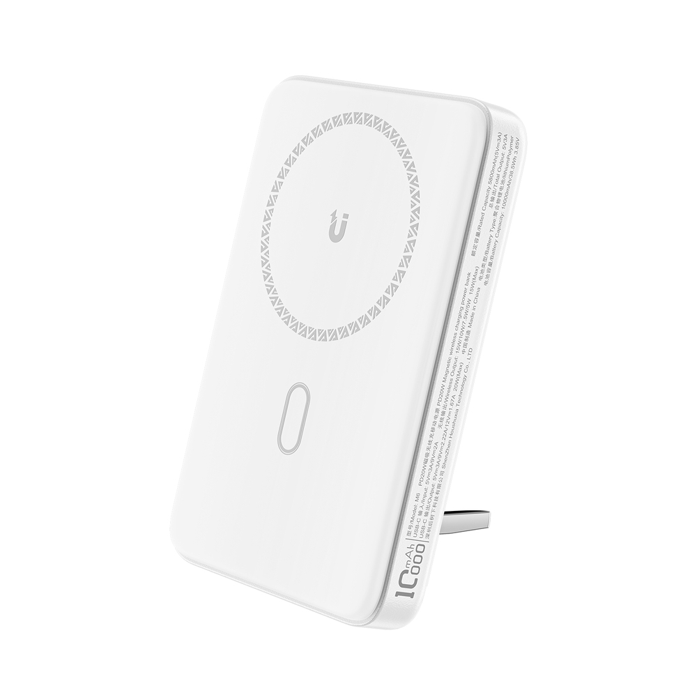 Belaidis išorinis įkroviklis Acefast M6 PD 20W 10000mAh su laidu, baltas