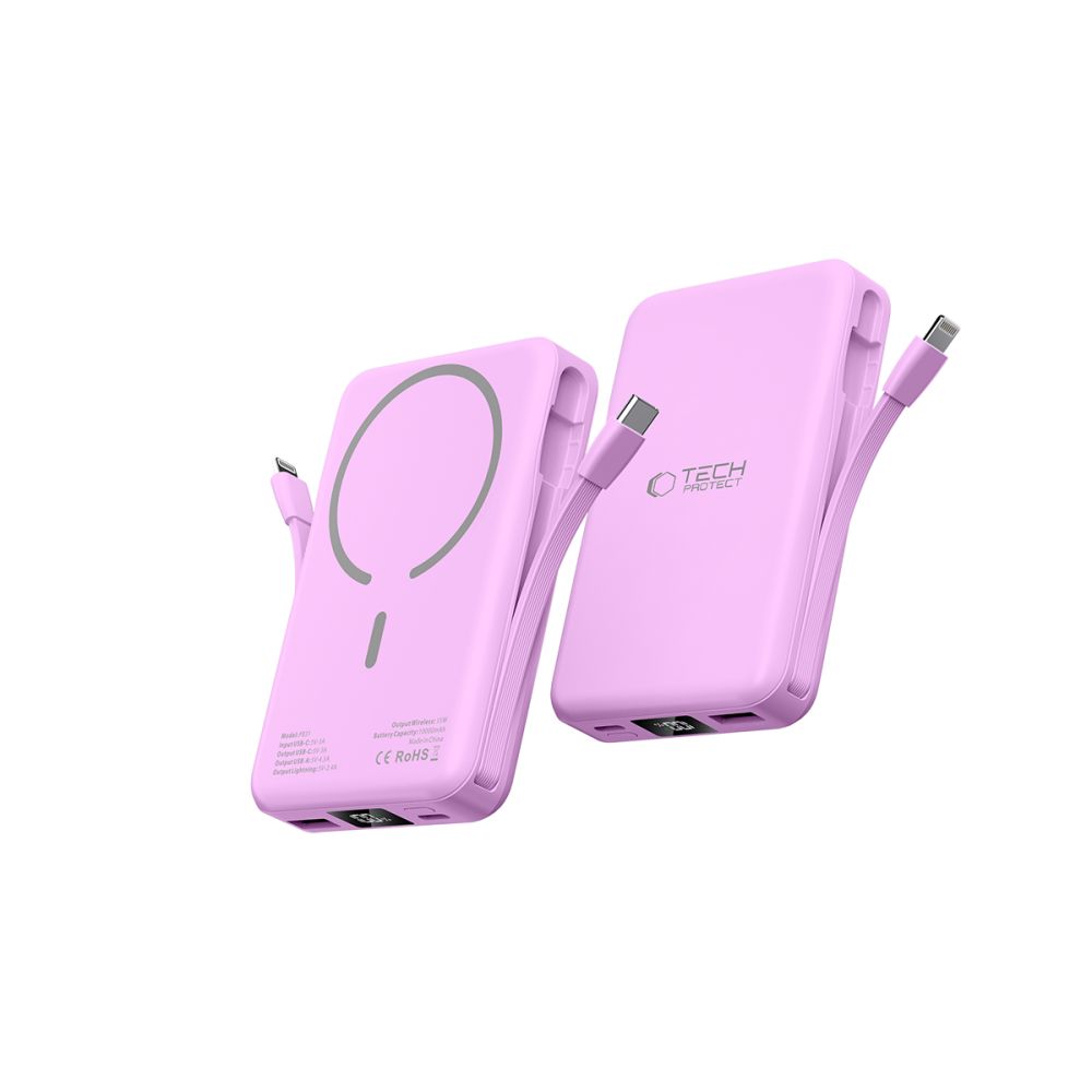 Išorinė baterija Tech-Protect PB31 LifeMag 10000mAh MagSafe, violetinė