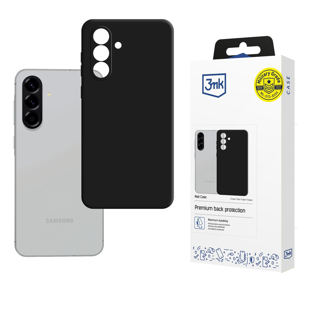 Dėklas Samsung Galaxy A36 5G 3mk Matt Case, juodas