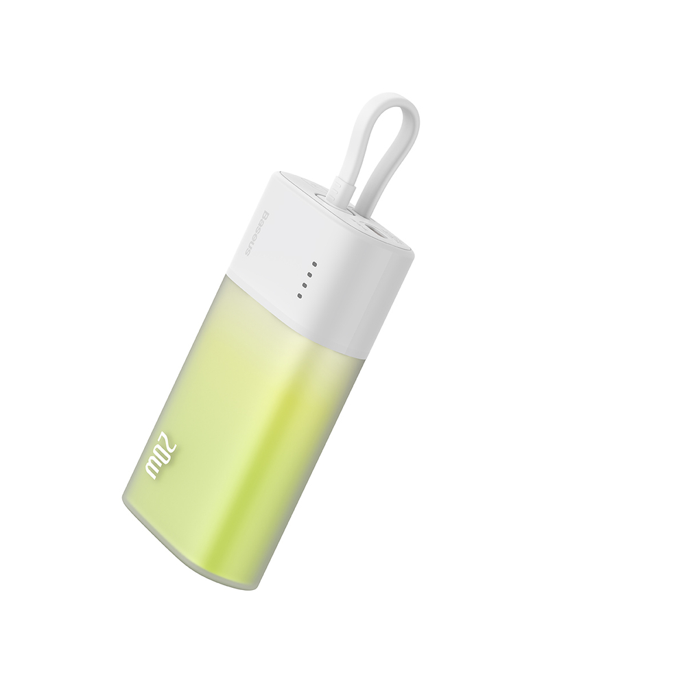 Baseus Popsicle 5200mAh 20W Powerbank with Built-in Lightning Cable (+ White Baseus Simple USB-C - USB-C...