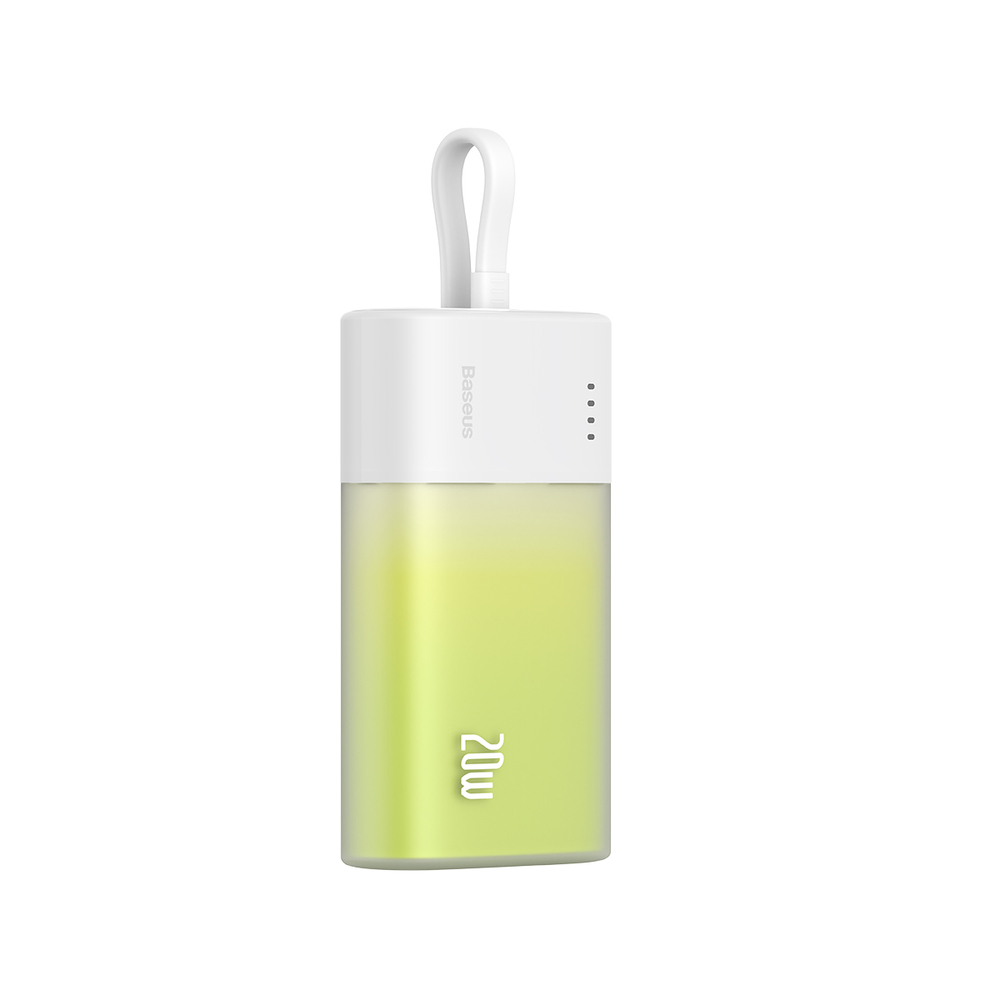 Baseus Popsicle 5200mAh 20W Powerbank with Built-in Lightning Cable (+ White Baseus Simple USB-C - USB-C...