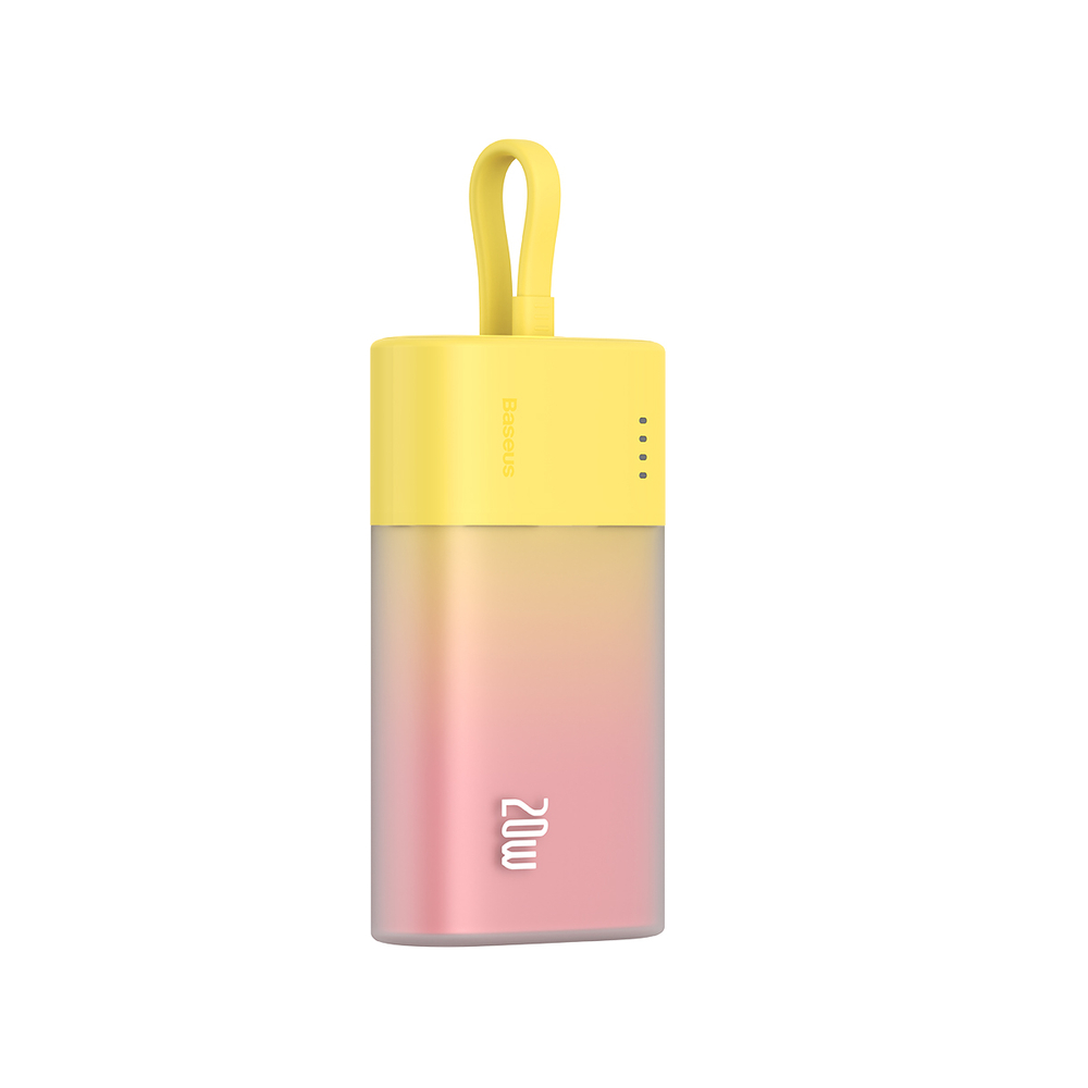 Baseus Popsicle 5200mAh 20W Powerbank with Built-in Lightning Cable (+ White Baseus Simple USB-C - USB-C...