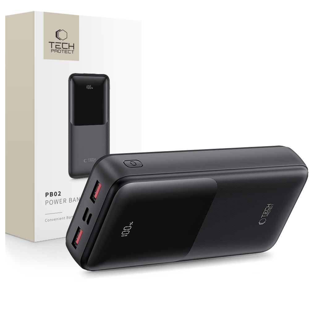 Tech-Protect PB02 Power Bank 20000mAh 22.5W, Black