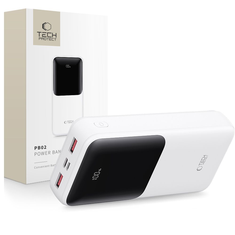 Tech-Protect PB02 Power Bank 20000mAh 22.5W, White