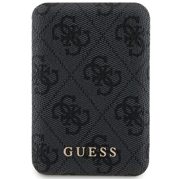 Guess 4G Leather Metal Logo MagSafe išorinė baterija 5000mAh 15W, juoda