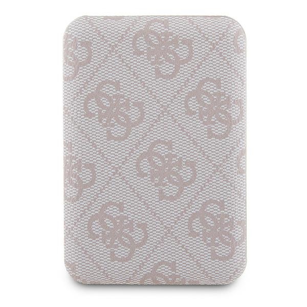 Išorinė baterija Guess 5000mAh 4G Leather Metal Logo MagSafe, rožinė