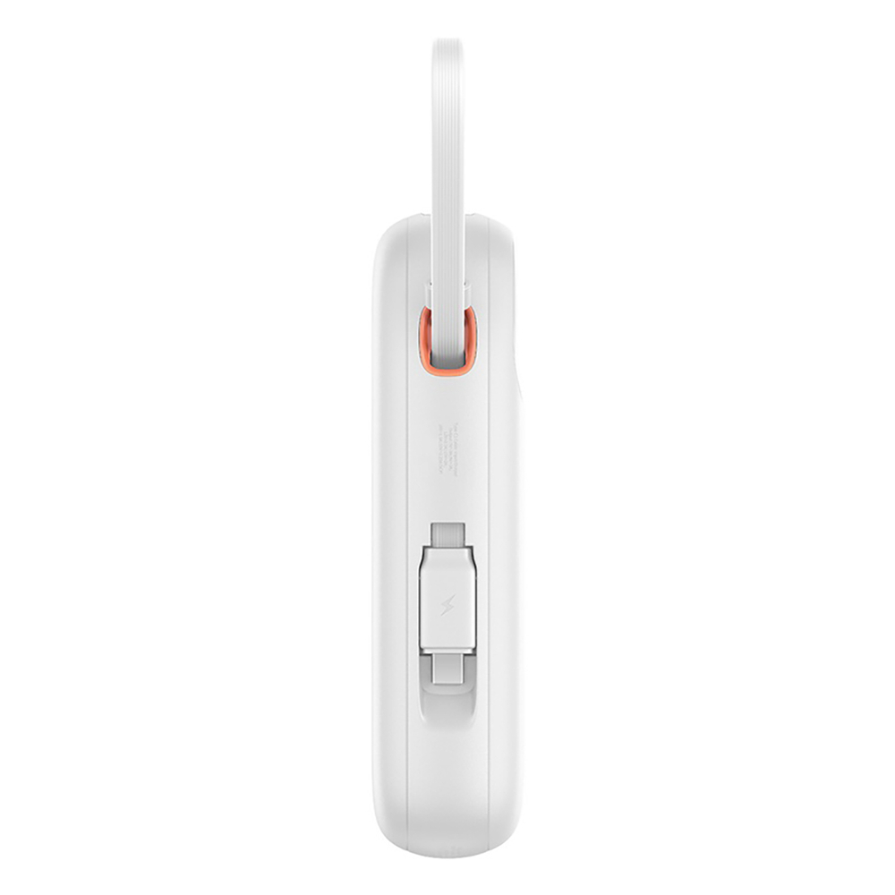 Baseus QPow 2 20000mAh 30W Power Bank with 2 Built-in USB-C Cables - White