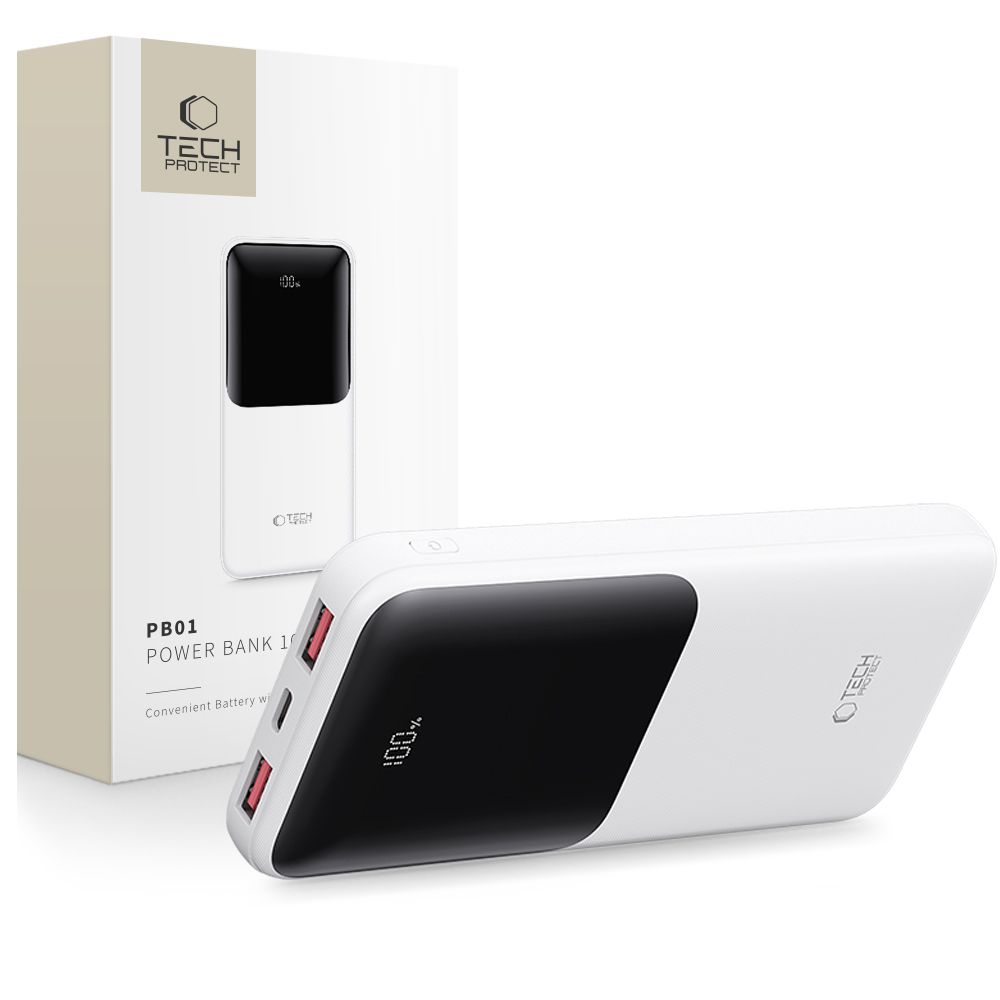 Tech-Protect PB01 Power Bank 10000mAh 22.5W, White