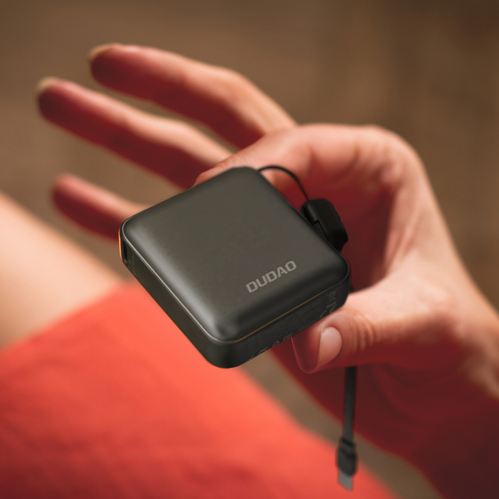 Dudao K22+ itin kompaktiška išorinė baterija 10000mAh 22.5W, pilka