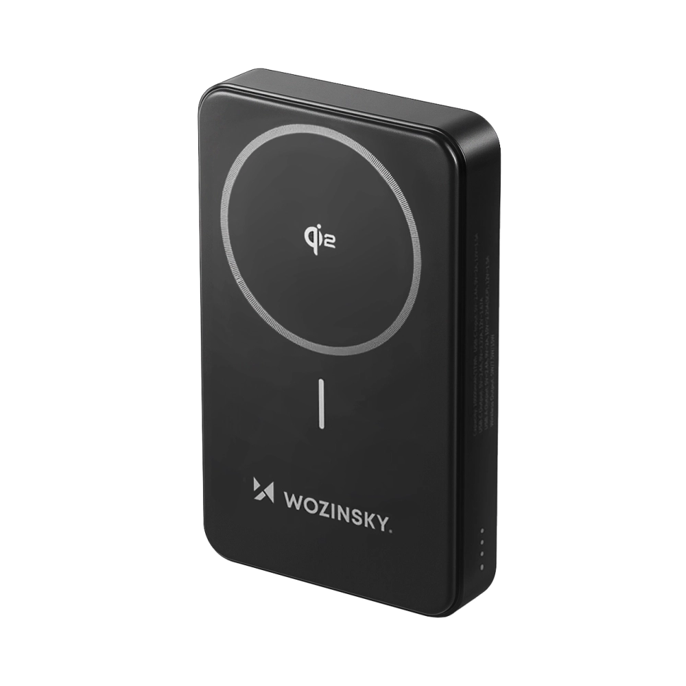 Wozinsky WLWP-10KA0Y3S išorinė baterija 10000 mAh 22.5W Qi2 su stovu, juoda