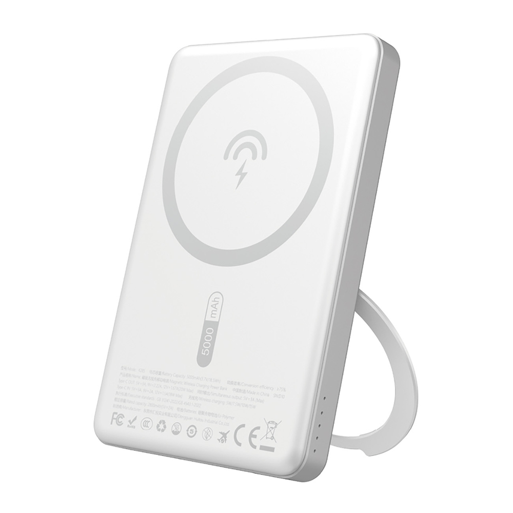 Dudao K28S 20W PD 5000mAh Powerbank with MagSafe and Stand, Silver