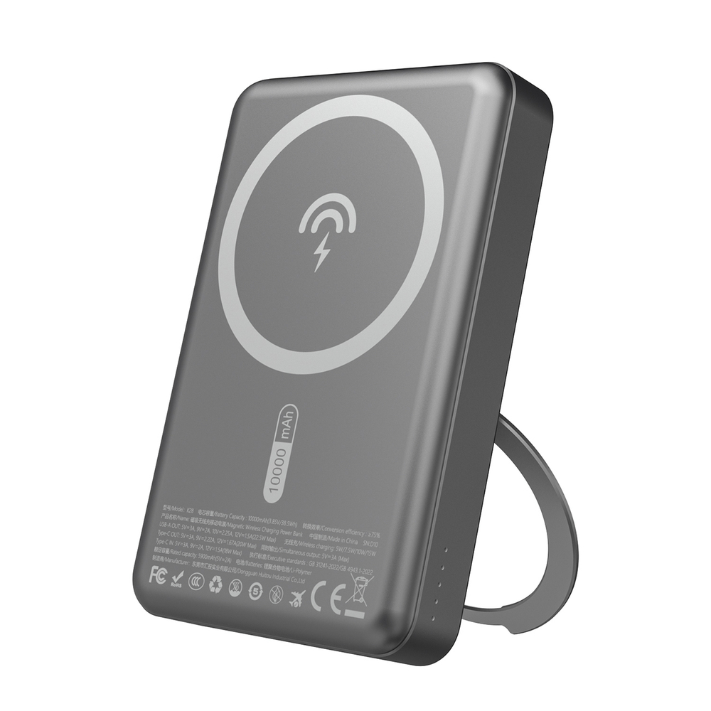 Dudao K28 10000mAh MagSafe Powerbank with Ring Stand, Gray