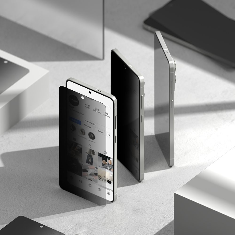 Ringke Easy Slide apsauginis privatumo stiklas Samsung Galaxy S25 Edge (2 vnt.)