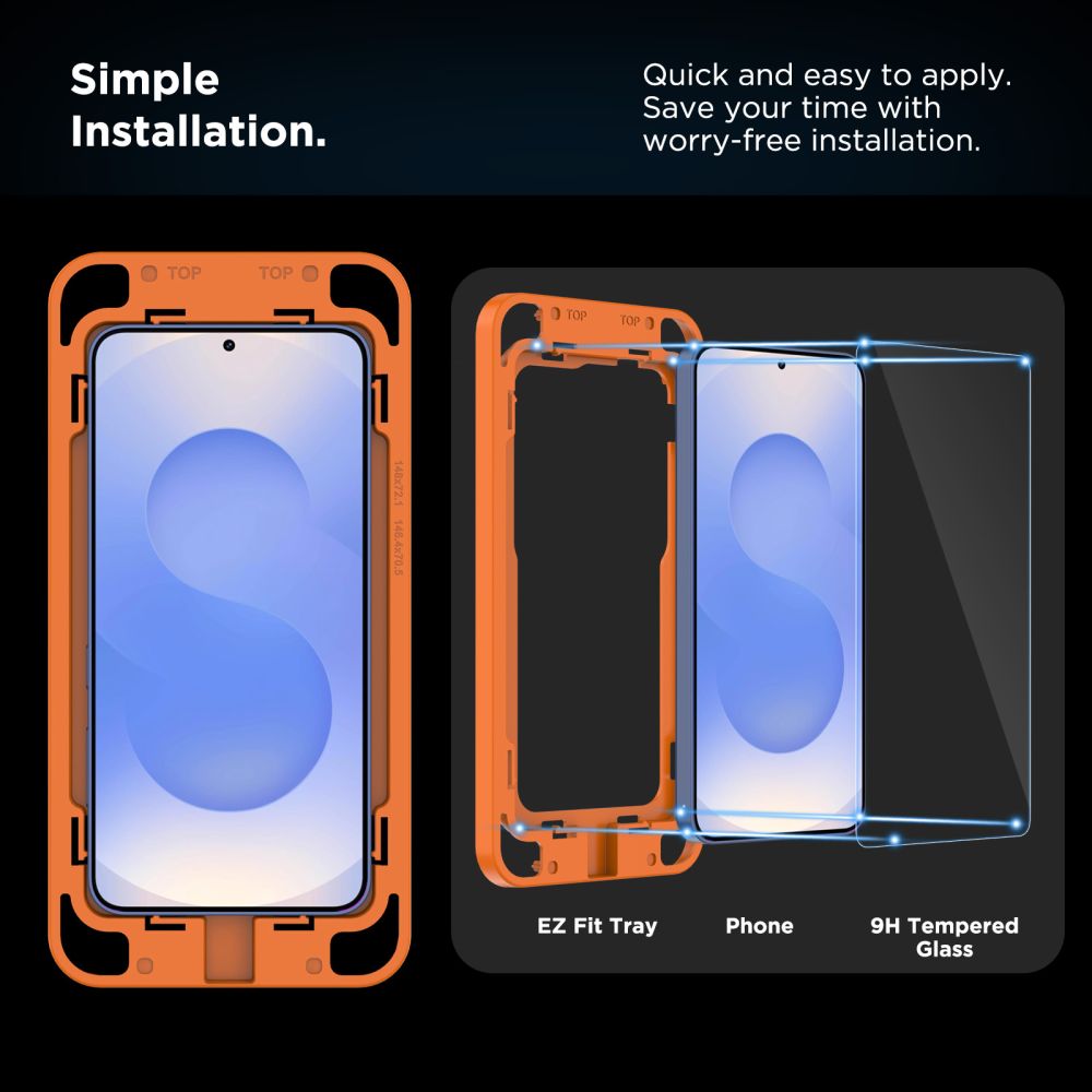Apsauginis stiklas Tech-Protect Quick Set+, Samsung Galaxy S25 (2 vnt.), skaidrus