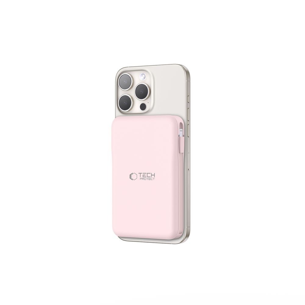 Tech-Protect PB31 LifeMag MagSafe išorinė baterija 10000 mAh, rožinė