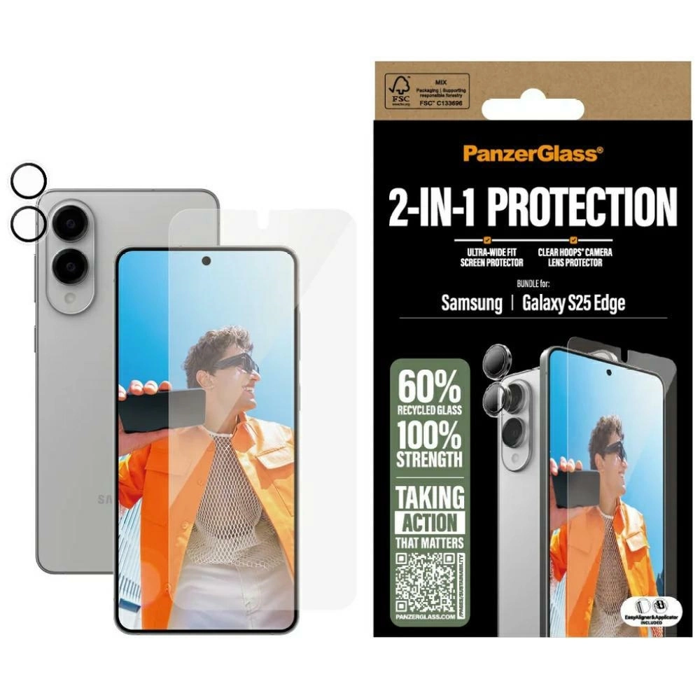 PanzerGlass Hoops+UWF 2in1 Glass+Lens Samsung Galaxy S25 Edge - transparent