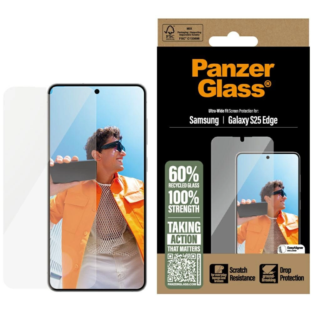 PanzerGlass Ultra-Wide Fit Tempered Glass Samsung Galaxy S25 Edge - Clear