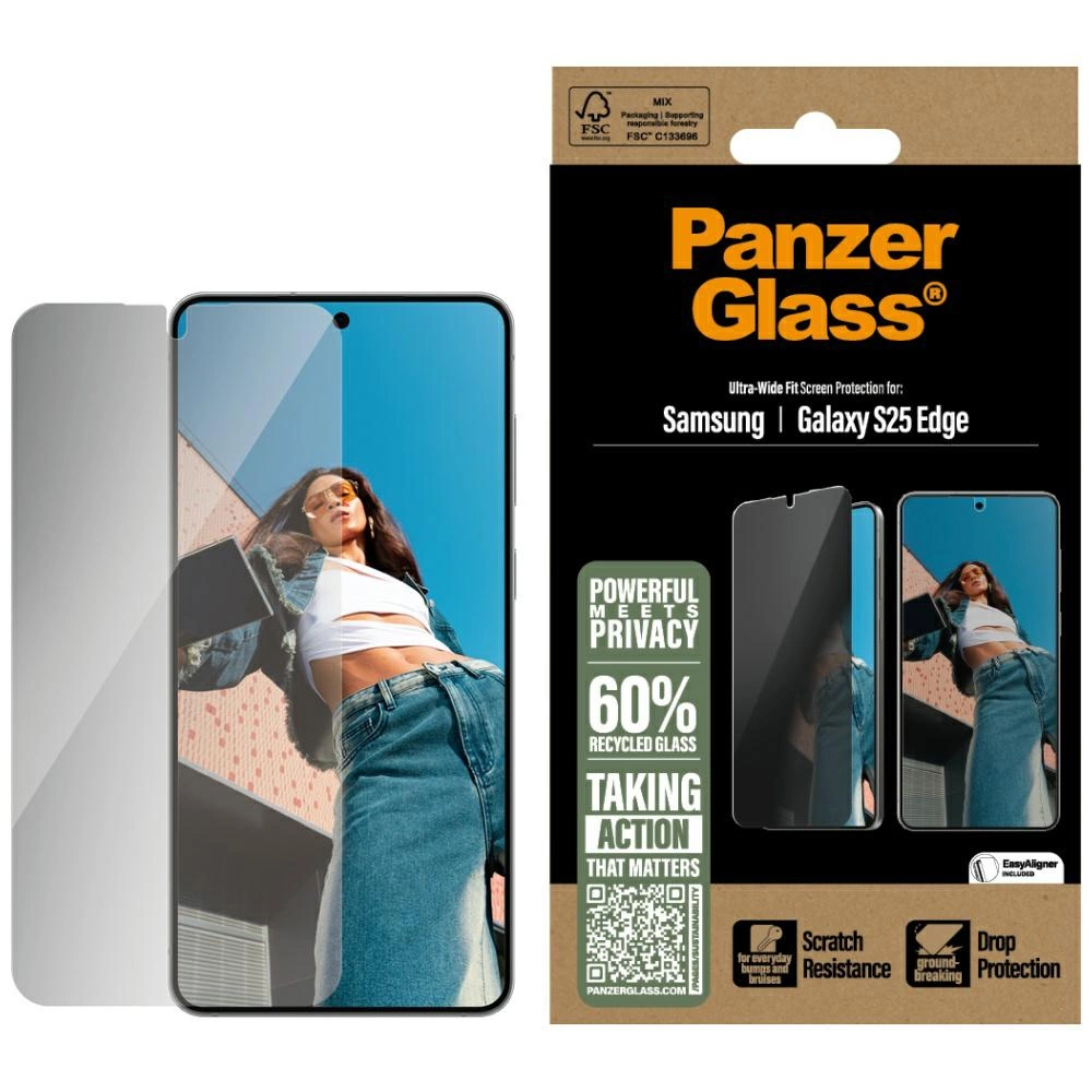 PanzerGlass Ultra-Wide Fit Privacy Glass Samsung Galaxy S25 Edge - Clear