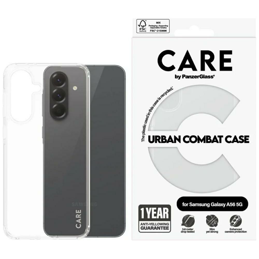PanzerGlass Samsung Galaxy A56 5G dėklas CARE Flagship Urban Combat, skaidrus