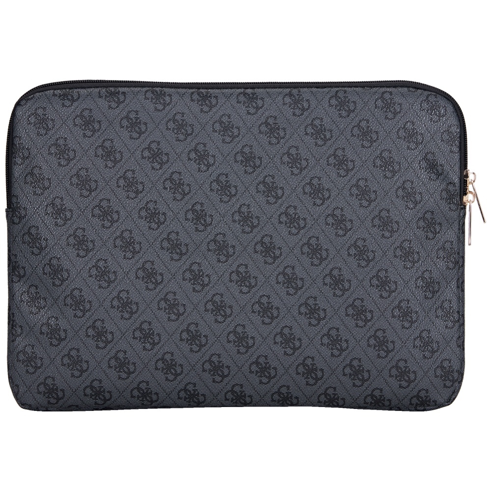 Guess Sleeve 4G Zipper Pocket Triangle Logo 14\" Laptop Bag - Black