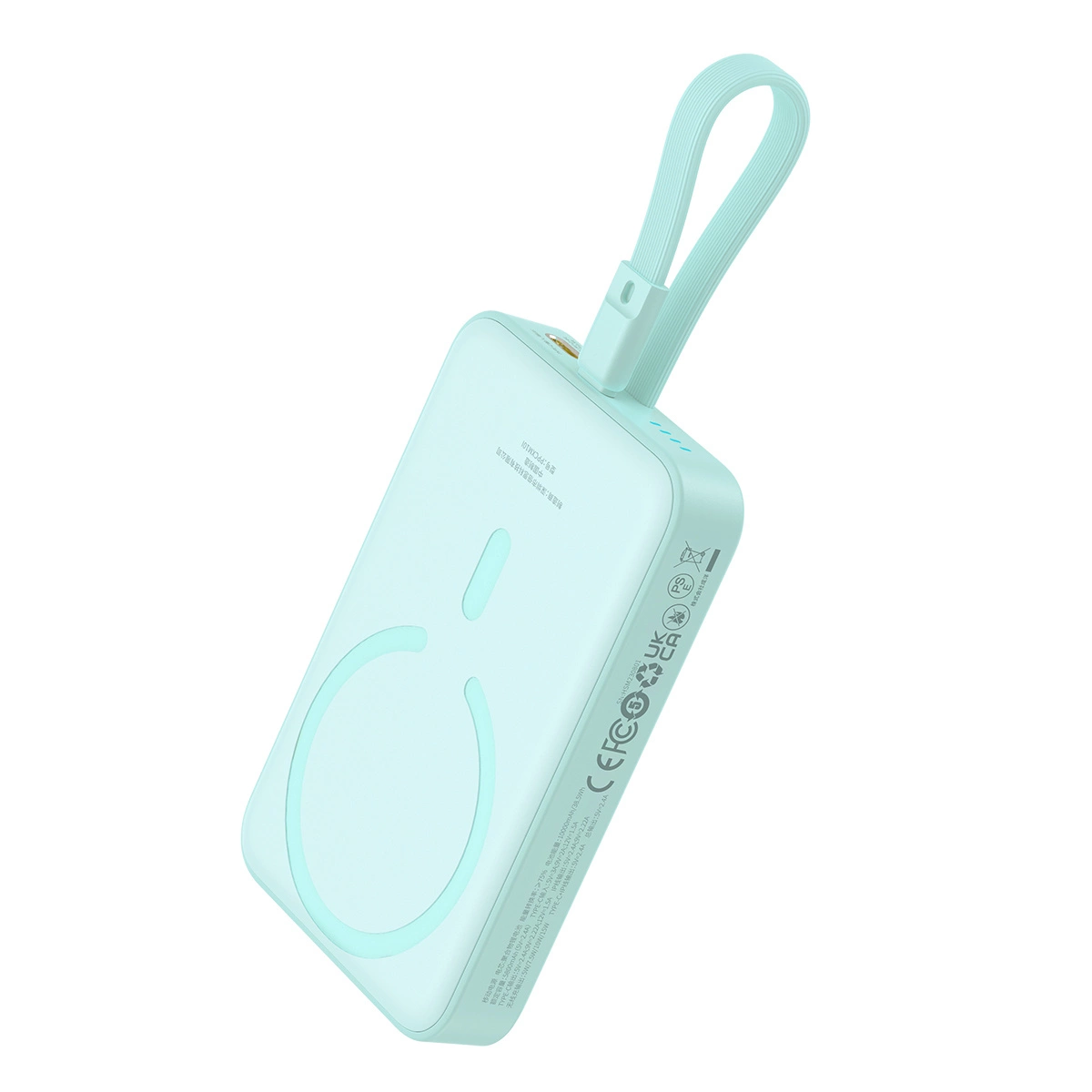Baseus Magnetic Mini MagSafe 10000mAh 20W powerbank with built-in Lightning cable - blue + Baseus Simple Series USB-C -...