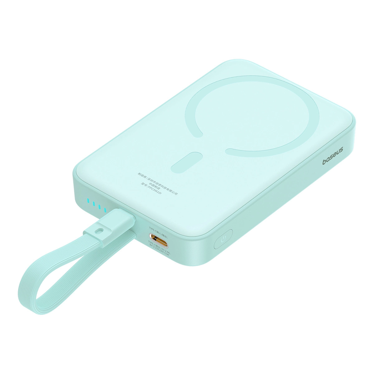 Baseus Magnetic Mini MagSafe išorinė baterija 10000mAh 20W su Lightning laidu, mėlyna