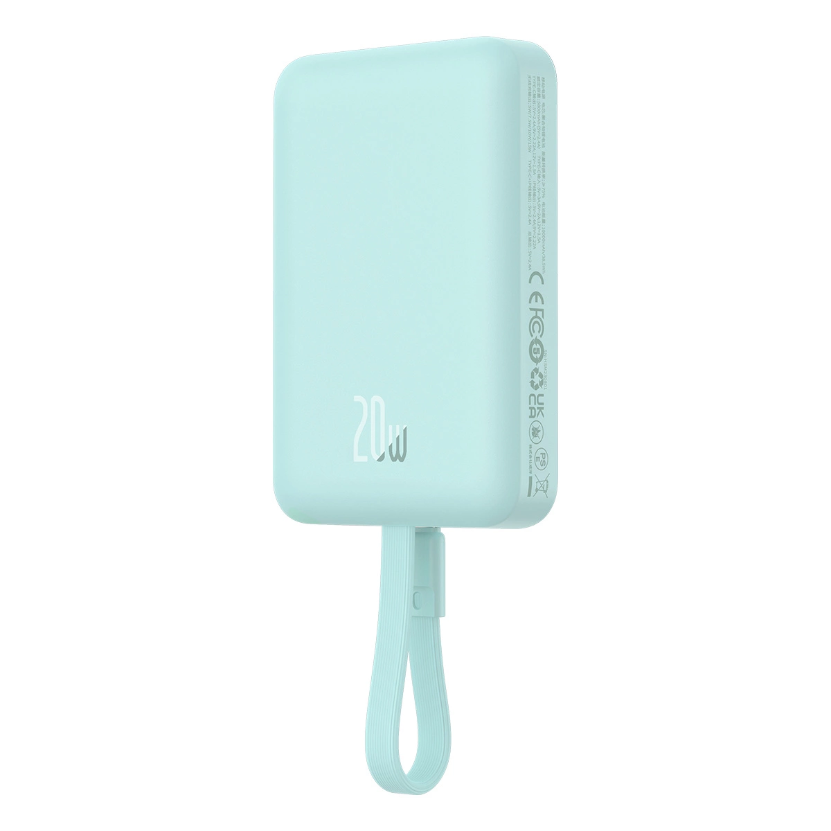 Baseus Magnetic Mini MagSafe išorinė baterija 10000mAh 20W su Lightning laidu, mėlyna
