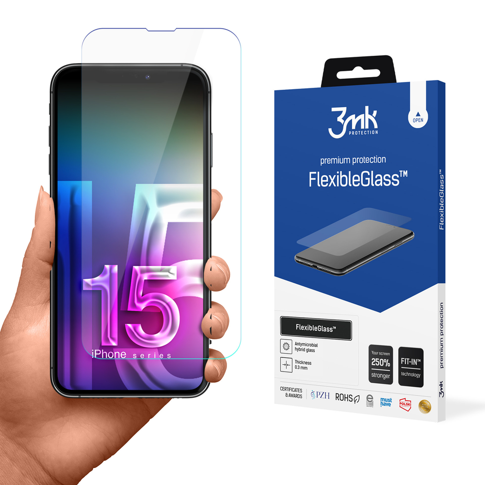 3Mk Protection FlexibleGlass v2.0 hibridinis apsauginis stiklas, skirtas Apple iPhone 15 Pro Max